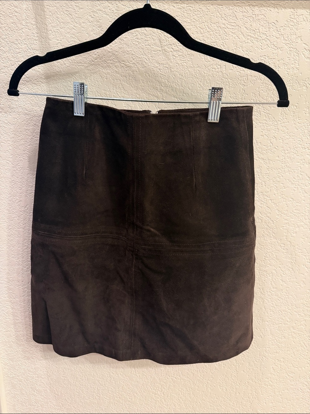 Classic Dark Brown Suede Mini Skirt